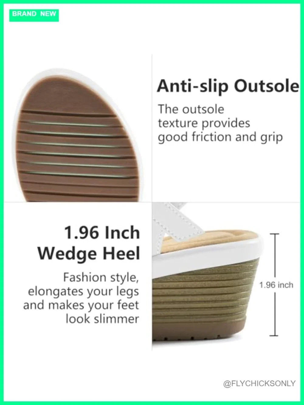 PU Leather Wedge Sandals with Platform - Comfortable Casual Walking Shoes for